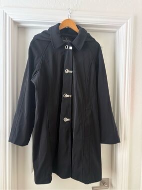 London Fog Black Women's Hooded Toggle Coat